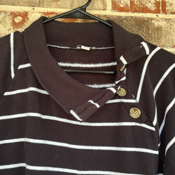J. Crew Striped Asymmetrical Neck Raglan Sweater - Picture 3 of 11